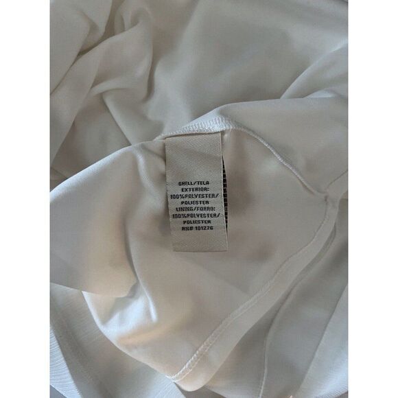 eci NY Womens Ivory Rosette Ribbon Neckline Sheer Triple Tier Bottom Blouse 10 - Picture 10 of 11